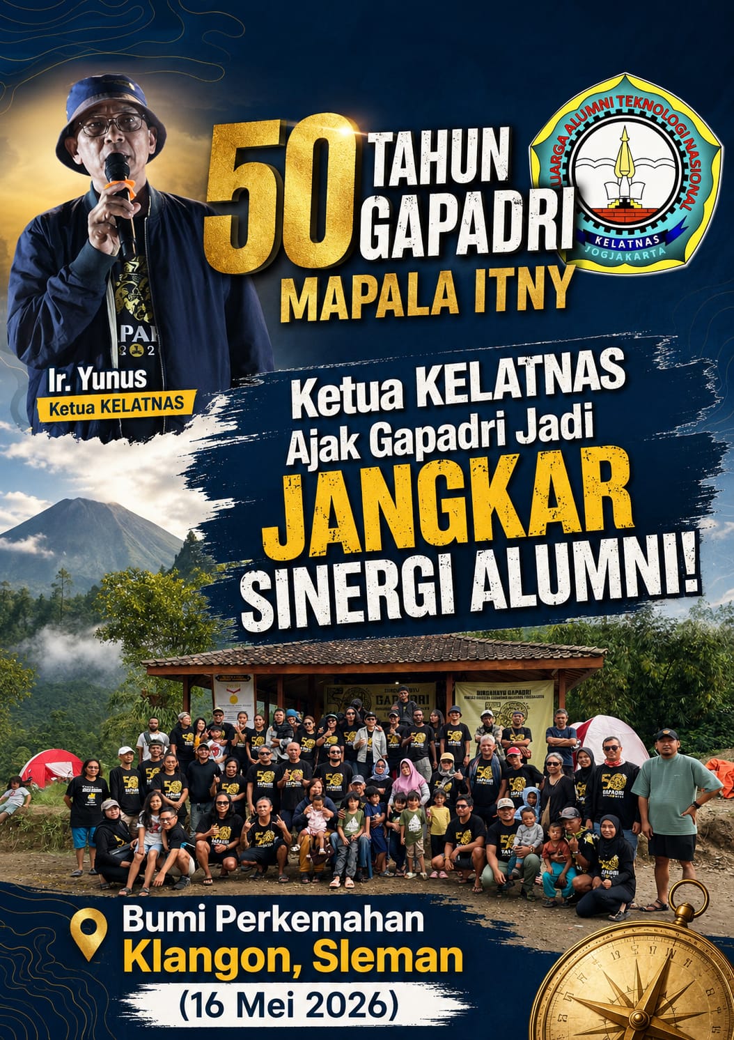 Dirgahayu yang ke-50 untuk GAPADRI MAPALA Institut Teknologi Nasional Yogyakarta (ITNY)